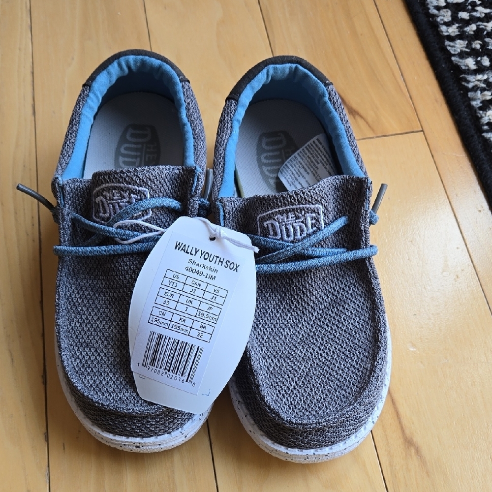 Hey Dude Kids Wally Youth Sox Gray Shoes